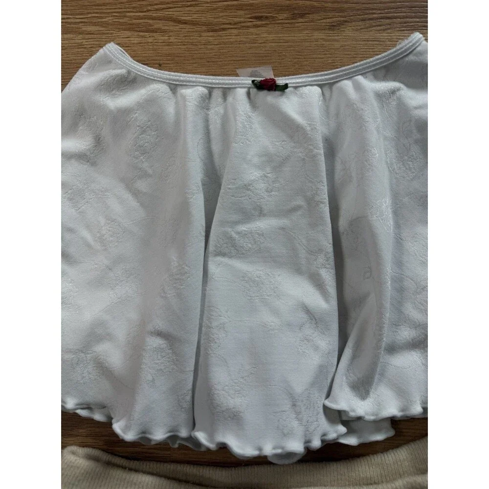Frankies Bikinis Active XS White Floral Jacquard Swim‎ Cover Up Mini Skirt